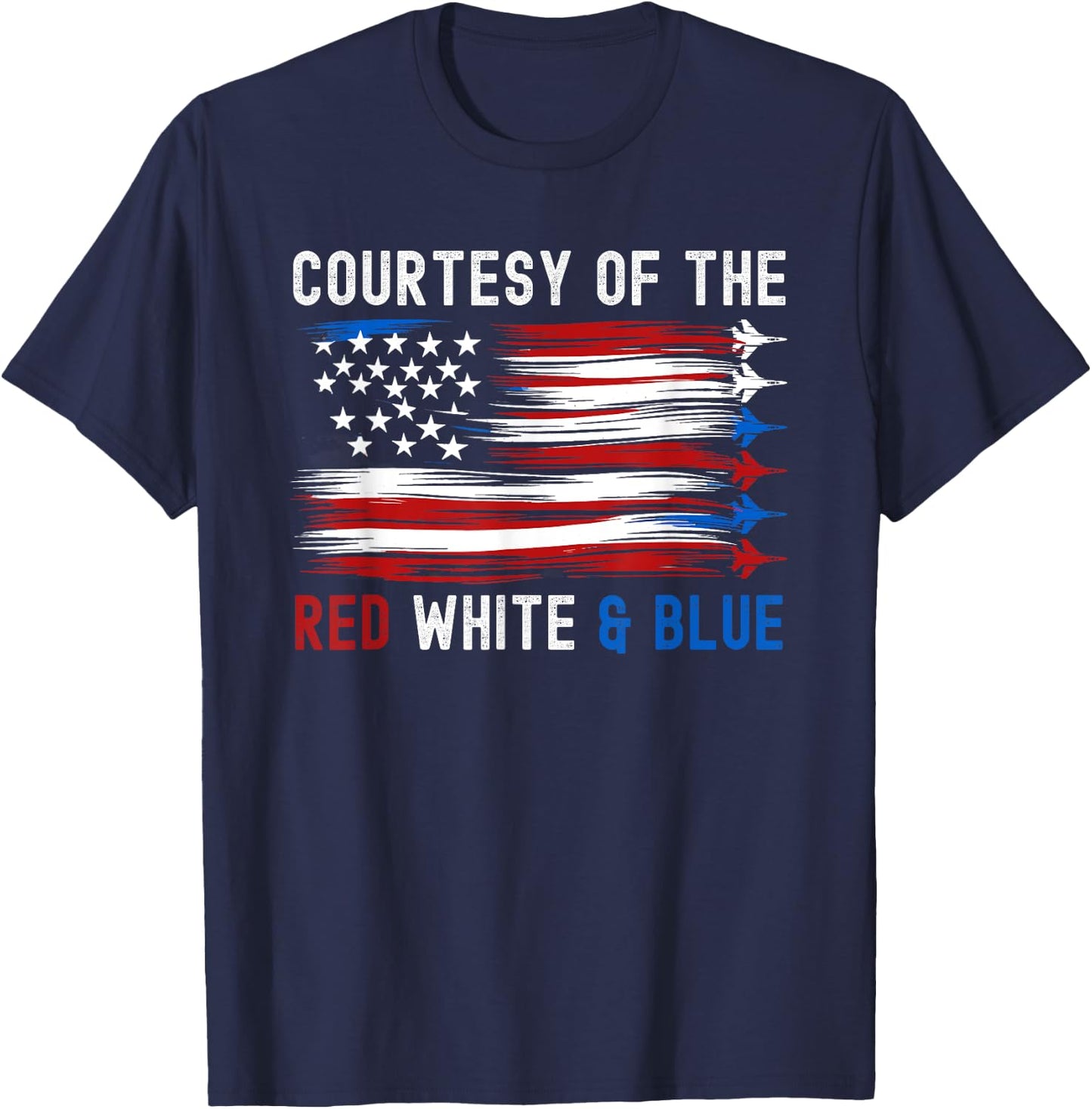 Courtesy Red White Blue Funny Patriotic US Flag T-Shirt - T-Shirt | Navy