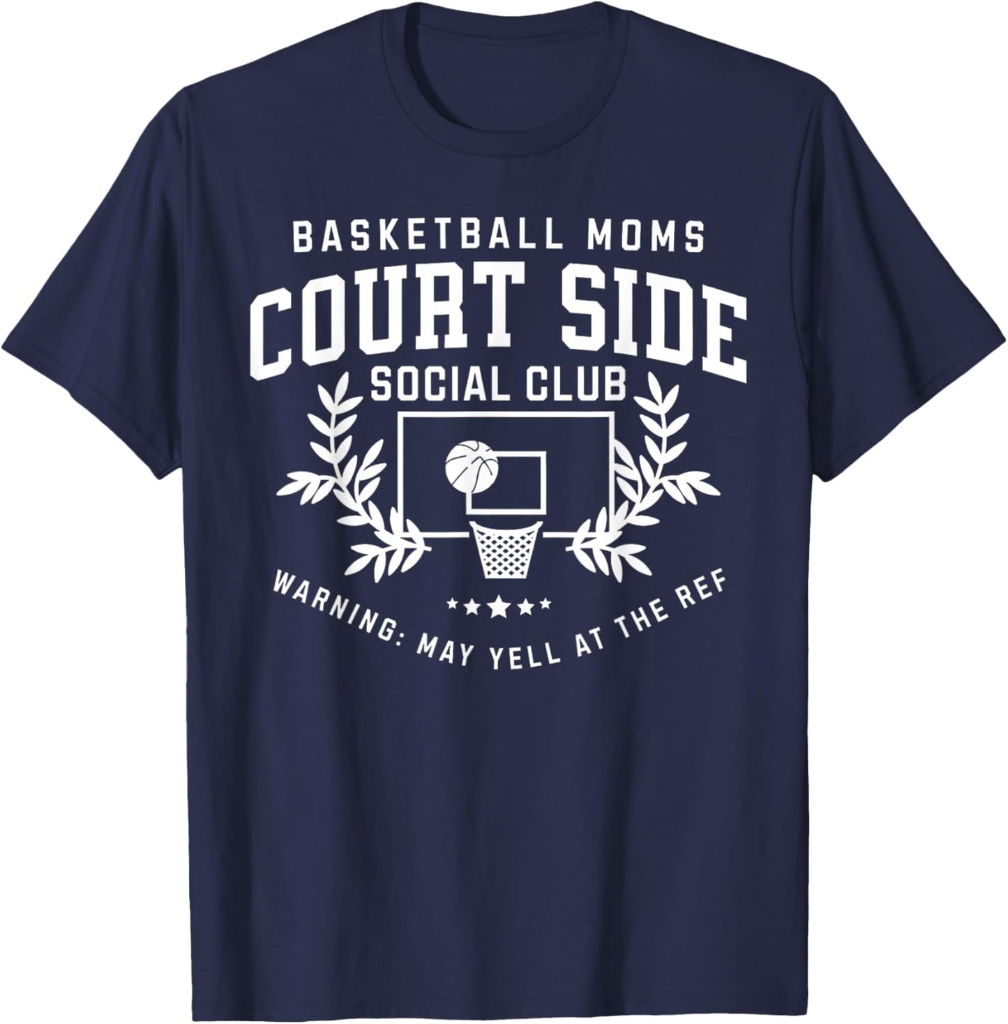 Basketball Moms Court Side Social Club T-Shirt - T-Shirt | Navy