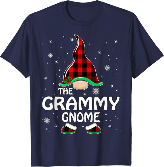 Grammy Gnome Buffalo Plaid Matching Family Christmas Pajama T-Shirt - T-Shirt | Navy