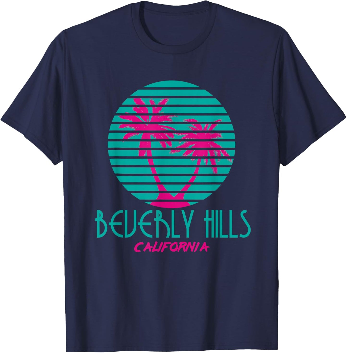 Beverly Hills California T Shirt Vintage Palm Trees Souvenir T-Shirt - T-Shirt | Navy