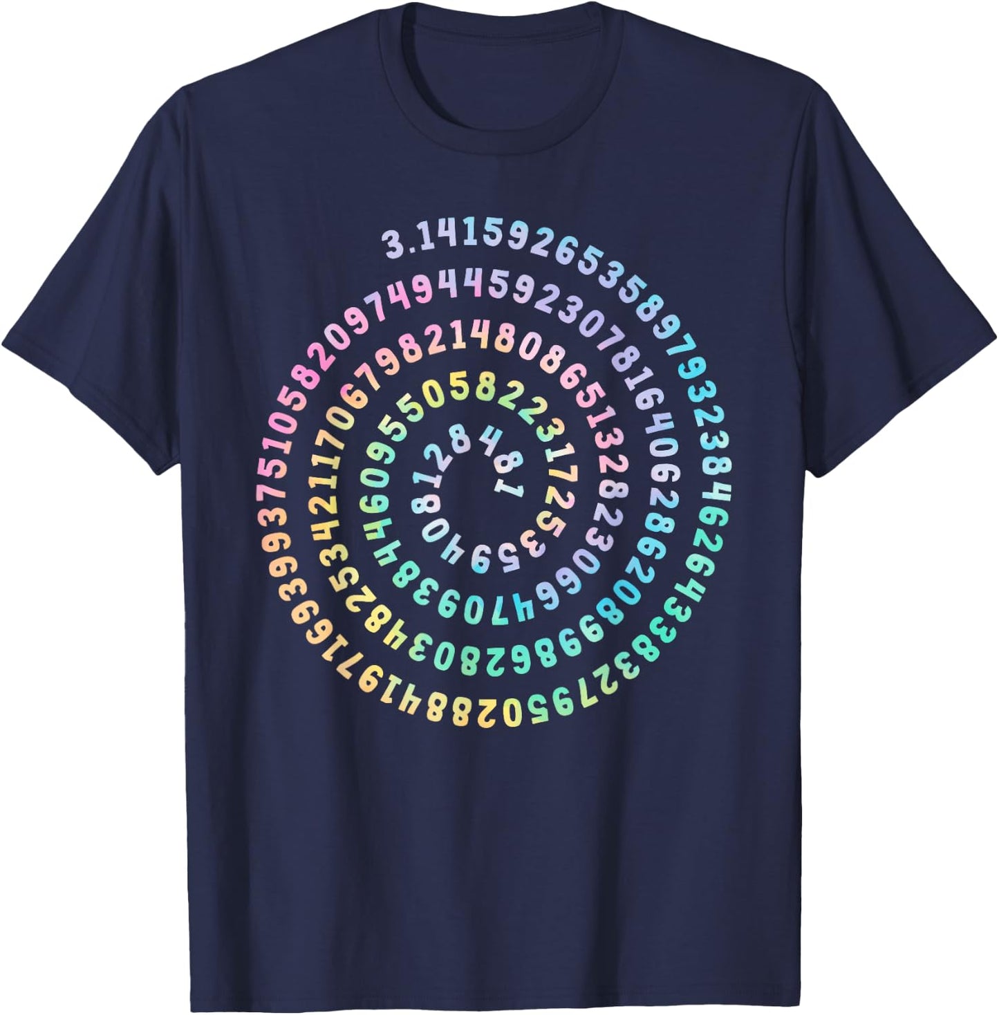 3.14 Spiral Pi Number Tie Dye Pi Day Teacher Math Lover Nerd T-Shirt - T-Shirt | Navy