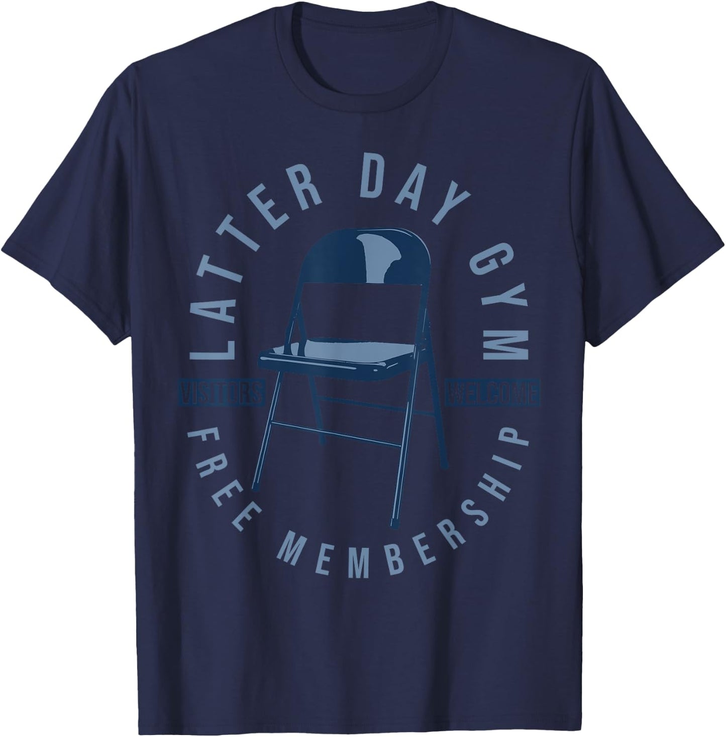 Latter-Day Gym Missionary LDS Church Funny Mormon T-Shirt - T-Shirt | Navy