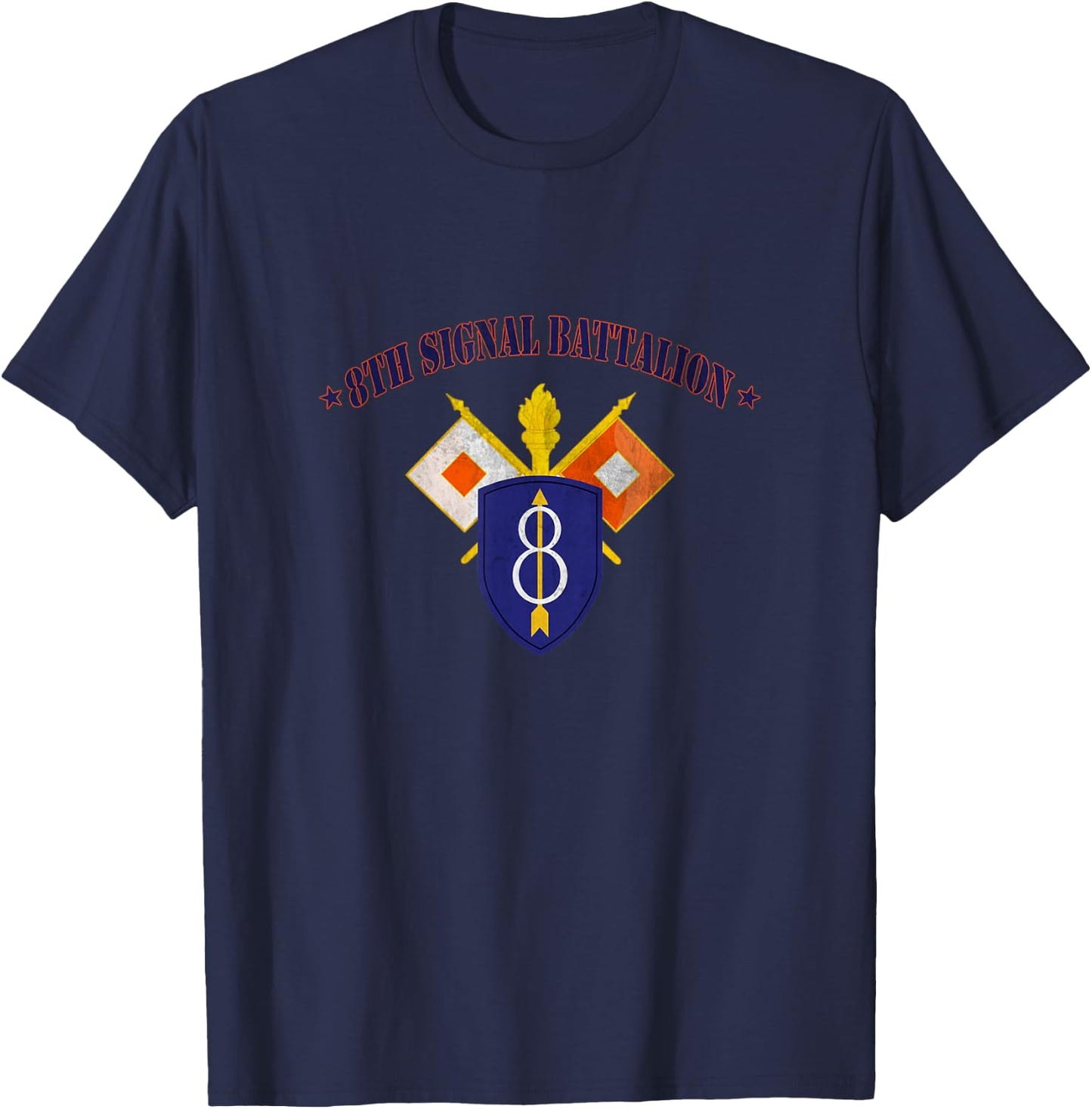 8th Infantry Division 8th Signal Bn Military Veterans Day T-Shirt - T-Shirt | Navy