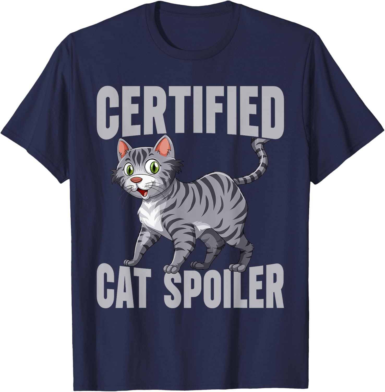 Certified Cat Spoiler Cat Grandma T-Shirt - T-Shirt | Navy