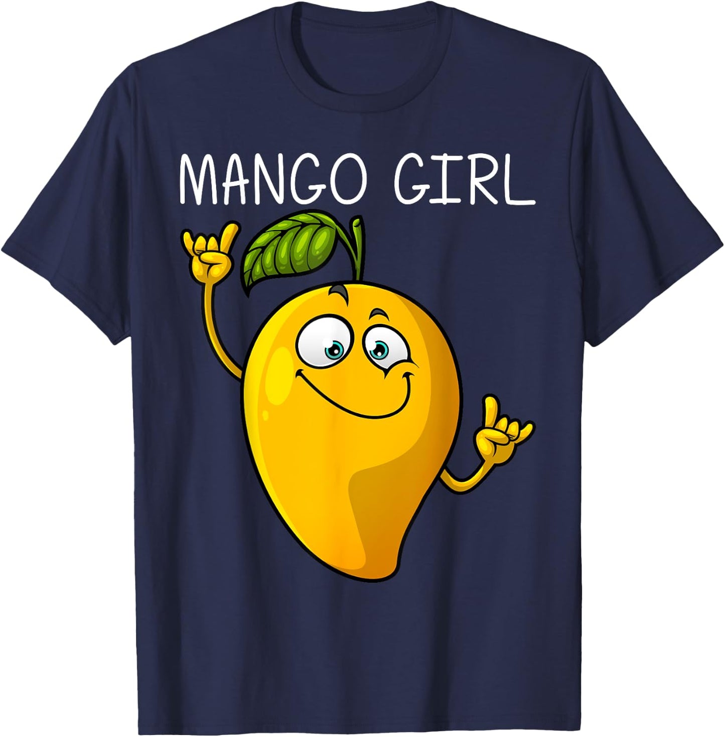 Cute Mango Design For Girls Kids Tropical Fruit Mango Lover T-Shirt - T-Shirt | Navy