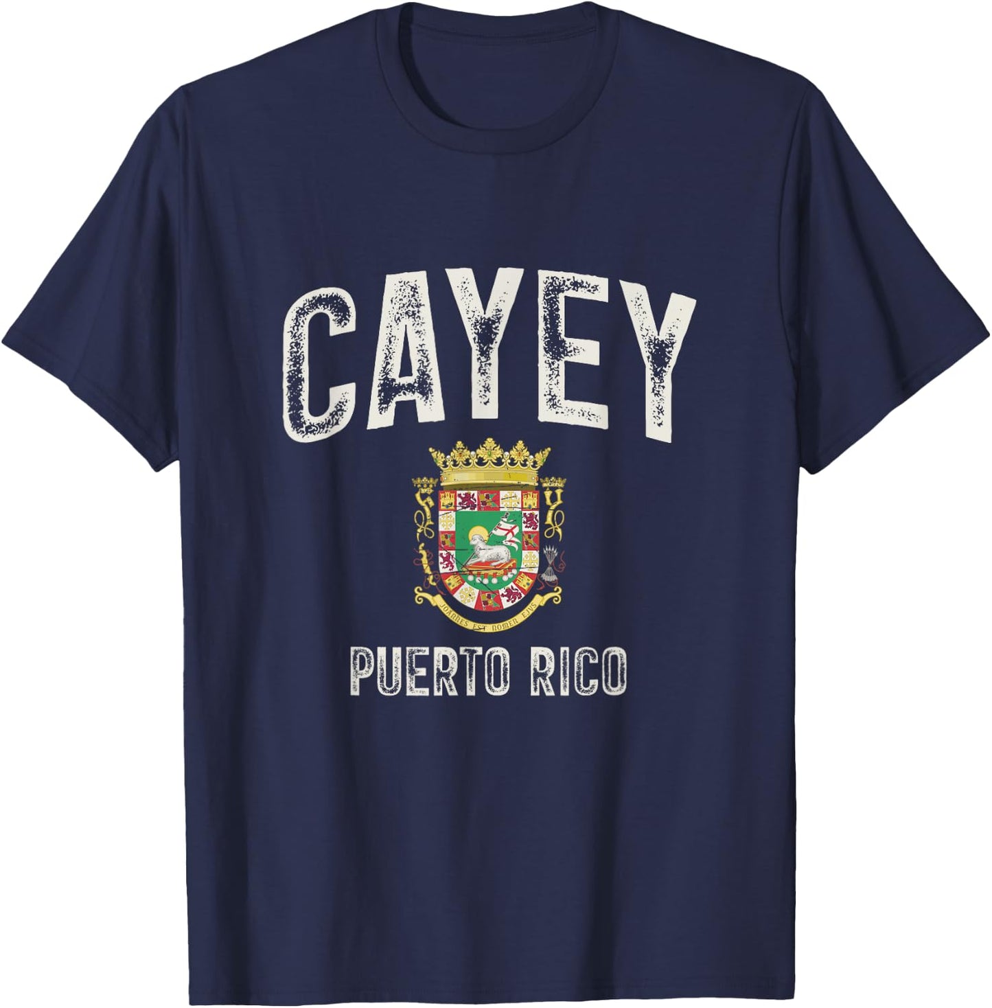 Cayey City in Puerto Rico, Puerto Rico Armorial T-Shirt - T-Shirt | Navy