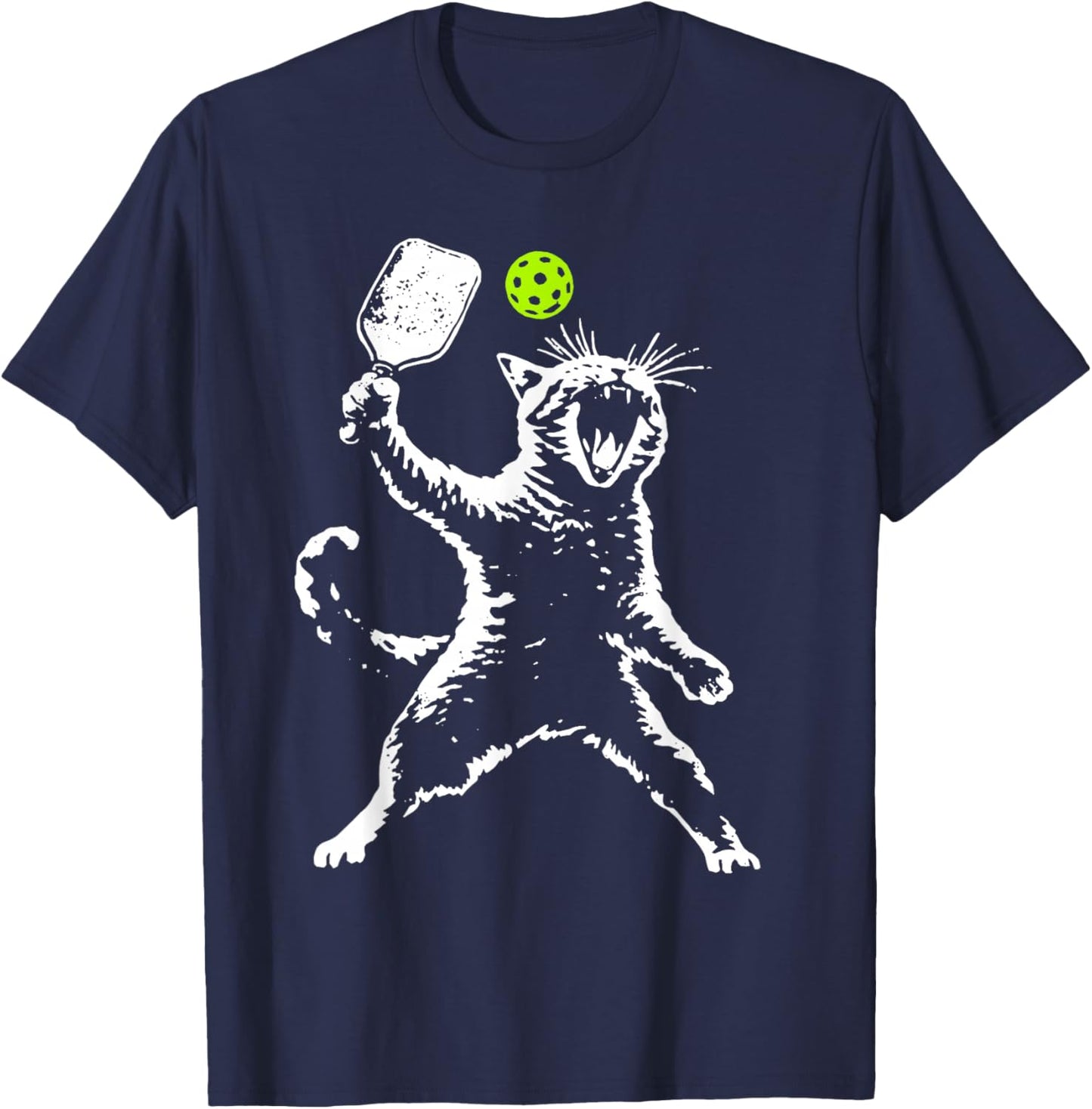 Cat Pickleball T-Shirt - T-Shirt | Navy