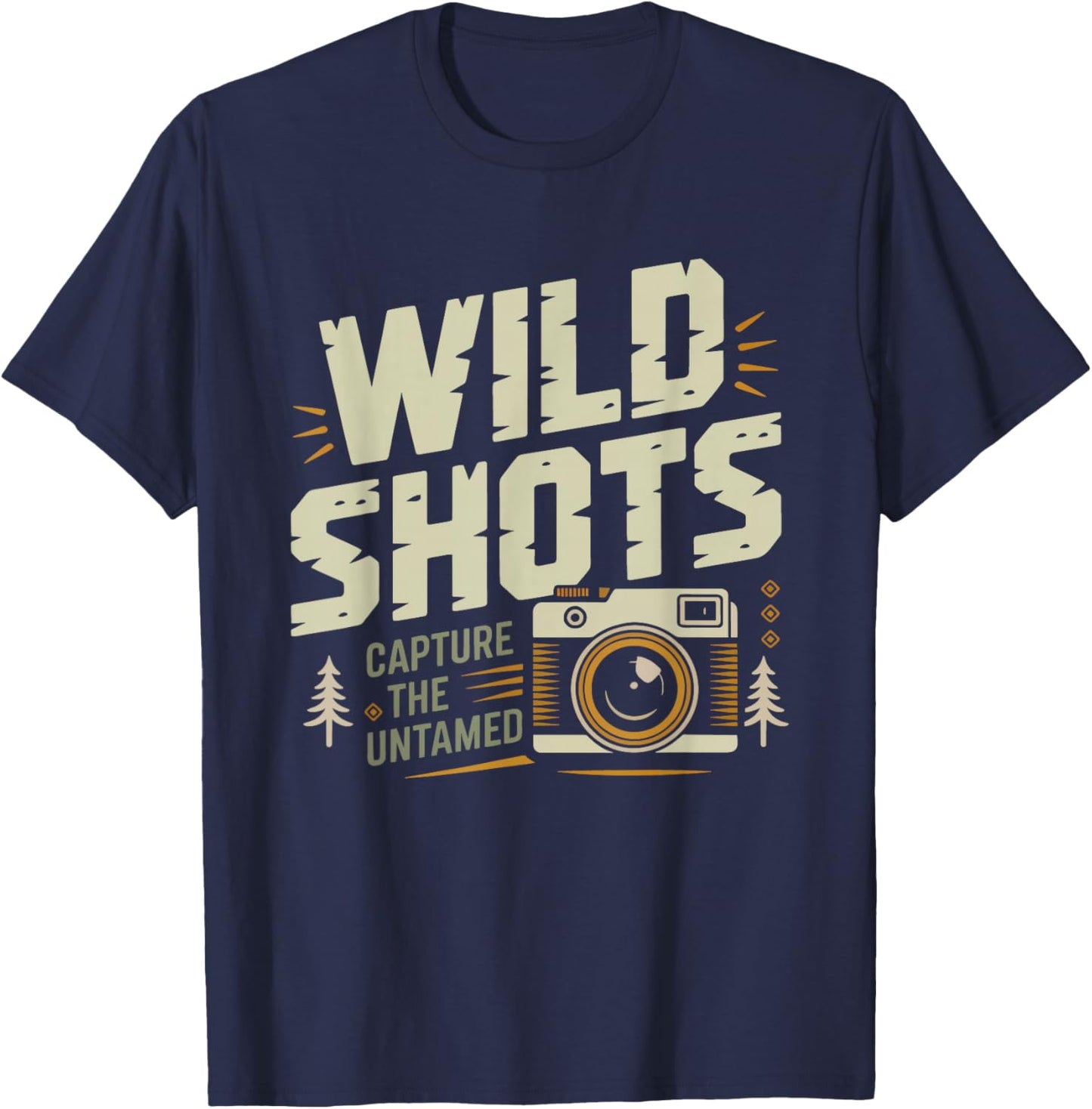 Distressed Retro Wildlife Photographer Nature Camera T-Shirt - T-Shirt | Navy