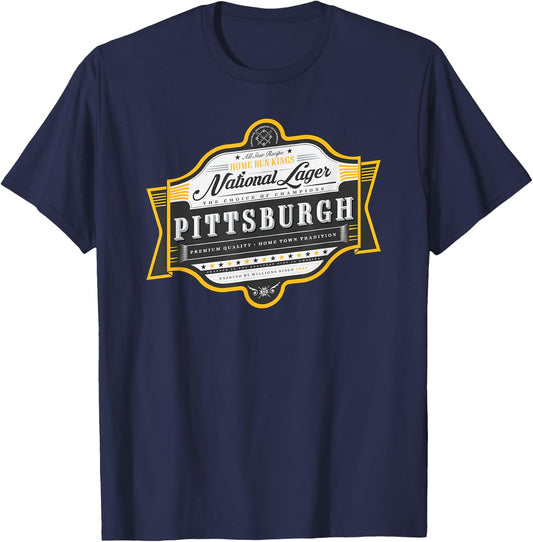 Vintage Beer Label - Pittsburgh T-Shirt - T-Shirt | Navy