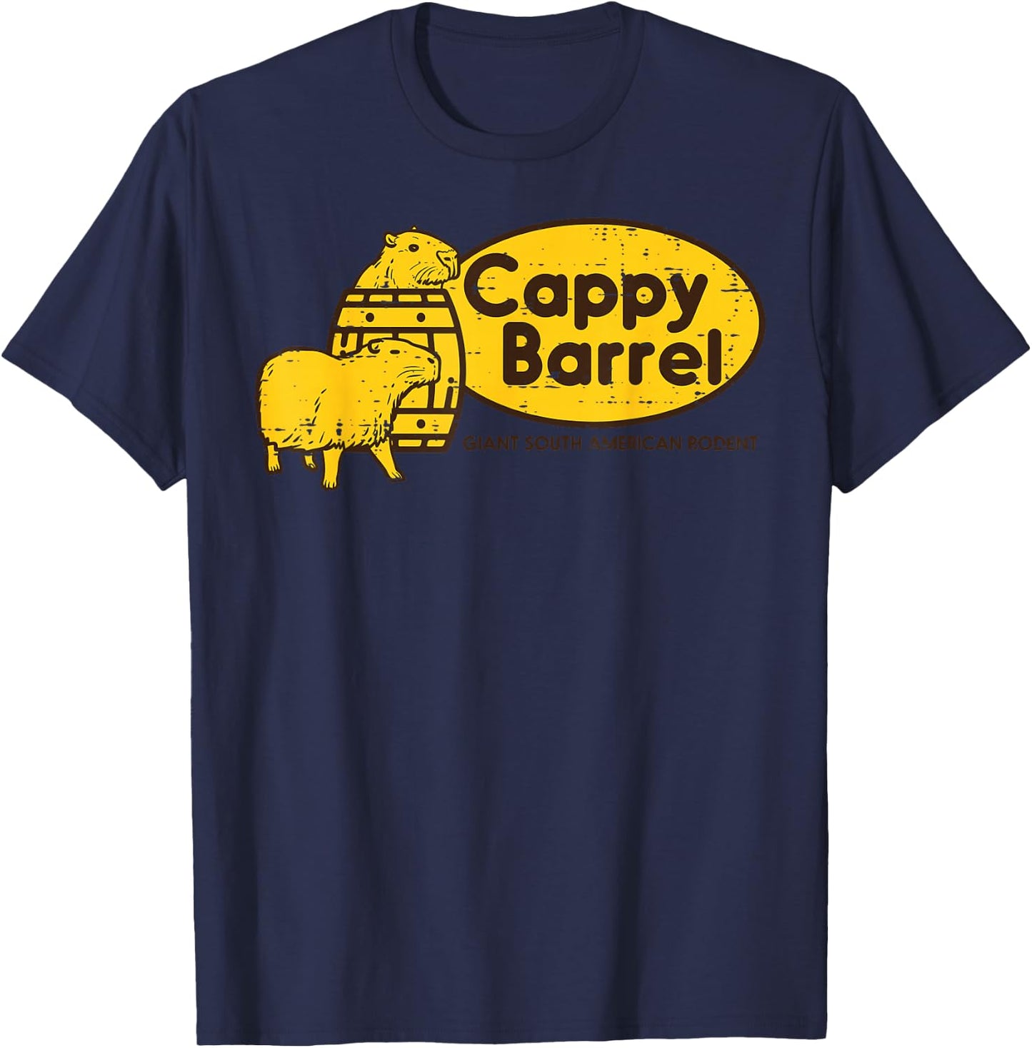 Capybara Cappy Barrel Giant South American Rodent Men Women T-Shirt - T-Shirt | Navy