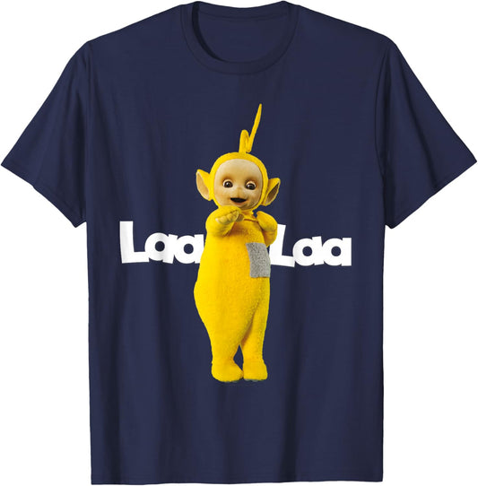 Teletubbies Classic Teletubbies Adult T Shirt Laa Laa, Black, Small US T-Shirt - T-Shirt | Navy