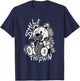 Vintage Teddy Bear Smile Letter Graphic Drop Print Smile T-Shirt - T-Shirt | Navy