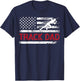 Track Dad Of A Track And Field Athlete US Flag Track Father T-Shirt - T-Shirt | Navy