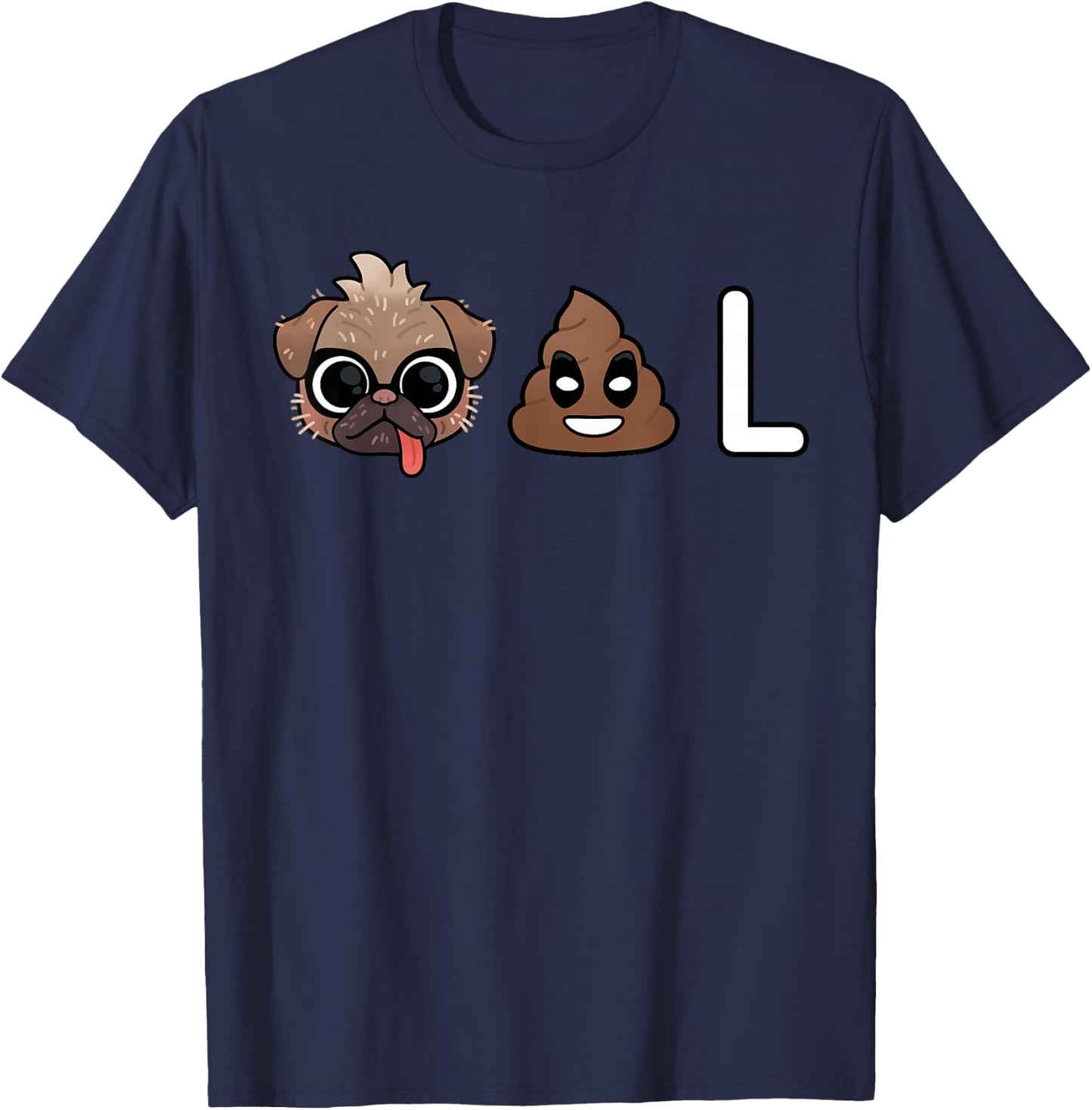 Marvel Studios Deadpool & Wolverine Dogpool Dog Poo L Emoji T-Shirt - T-Shirt | Navy
