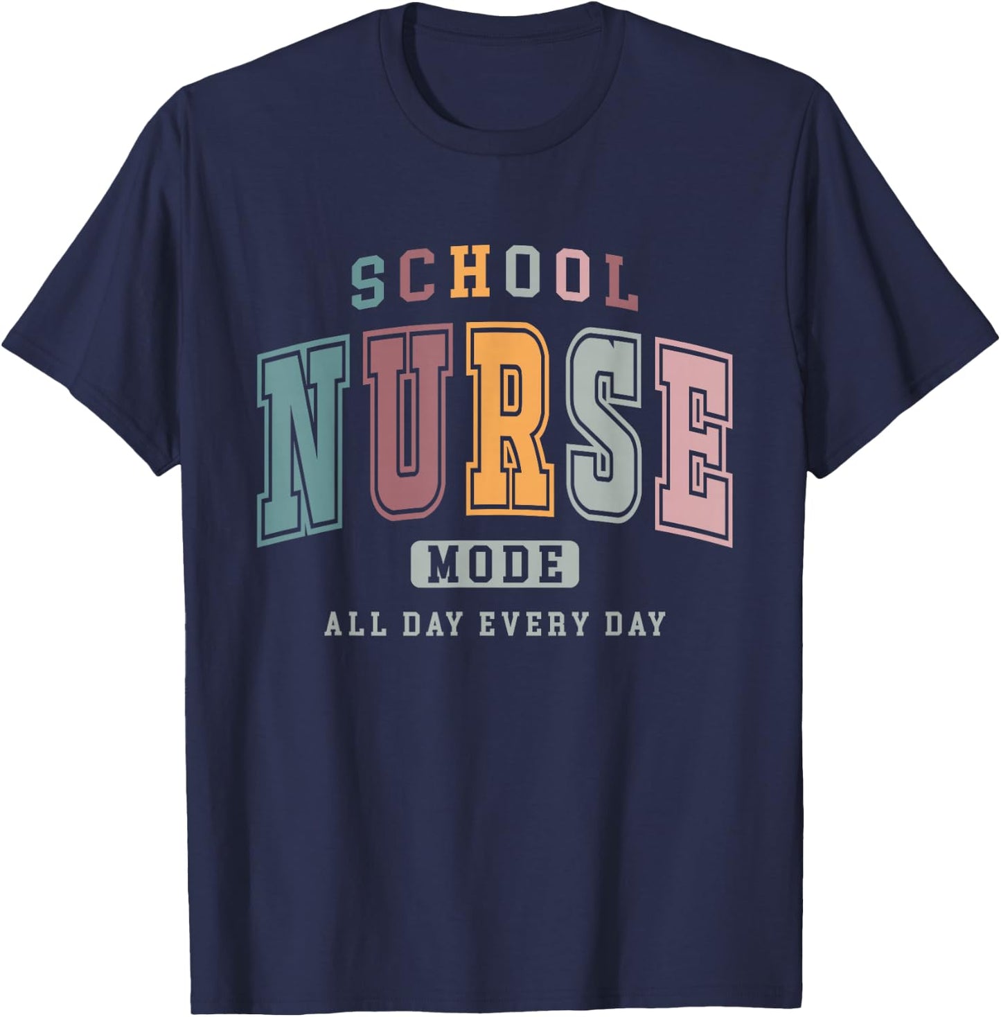Vintage School Nurse Mode Nursing Life Appreciation Week T-Shirt - T-Shirt | Navy