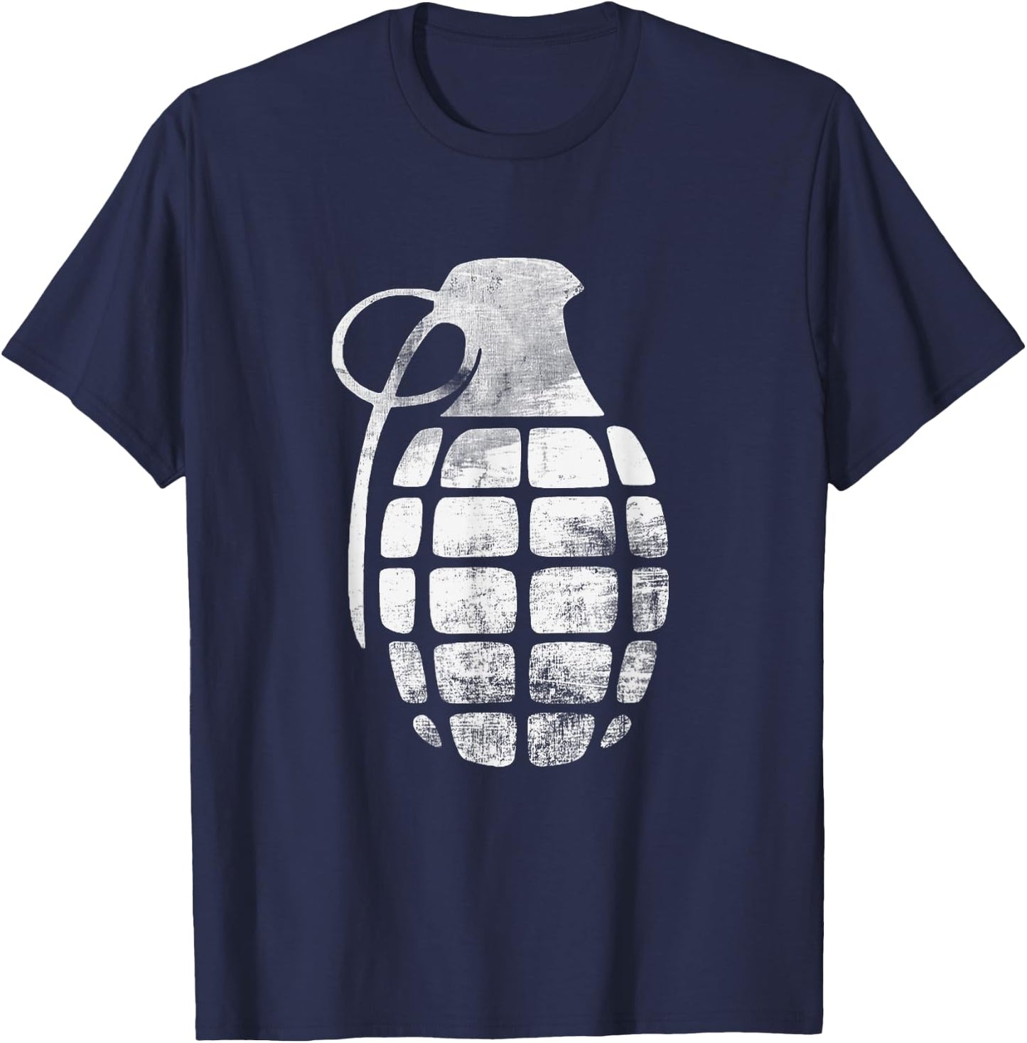 RETRO GRENADE BOMB - army war explosive T-Shirt - T-Shirt | Navy