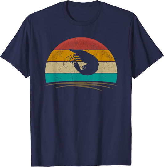 Shrimp Shirt Retro Style Fishing Seafood Boil Party Cajun T-Shirt - T-Shirt | Navy