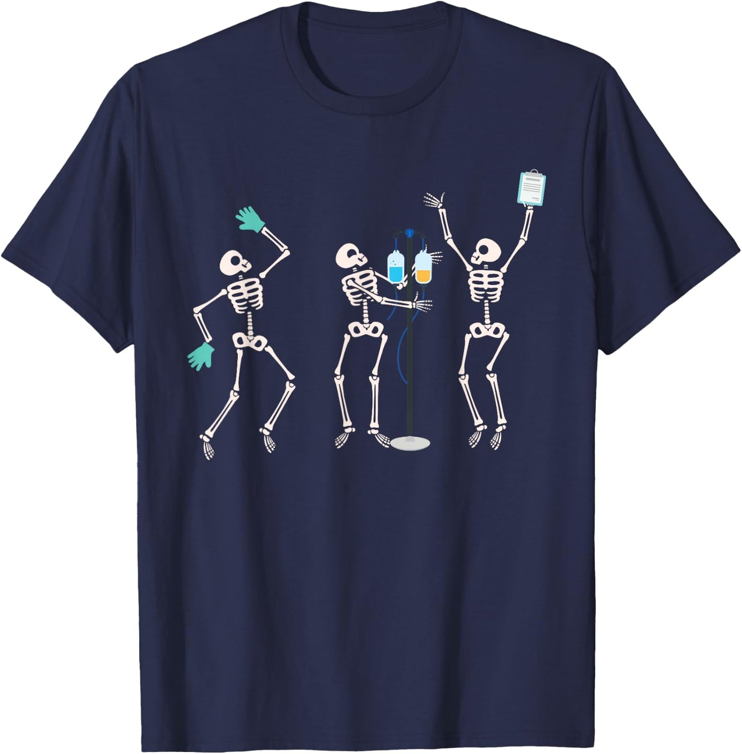 Medical Skeleton Dance Funny Healthcare Halloween Doctor T-Shirt - T-Shirt | Navy