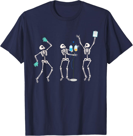 Medical Skeleton Dance Funny Healthcare Halloween Doctor T-Shirt - T-Shirt | Navy