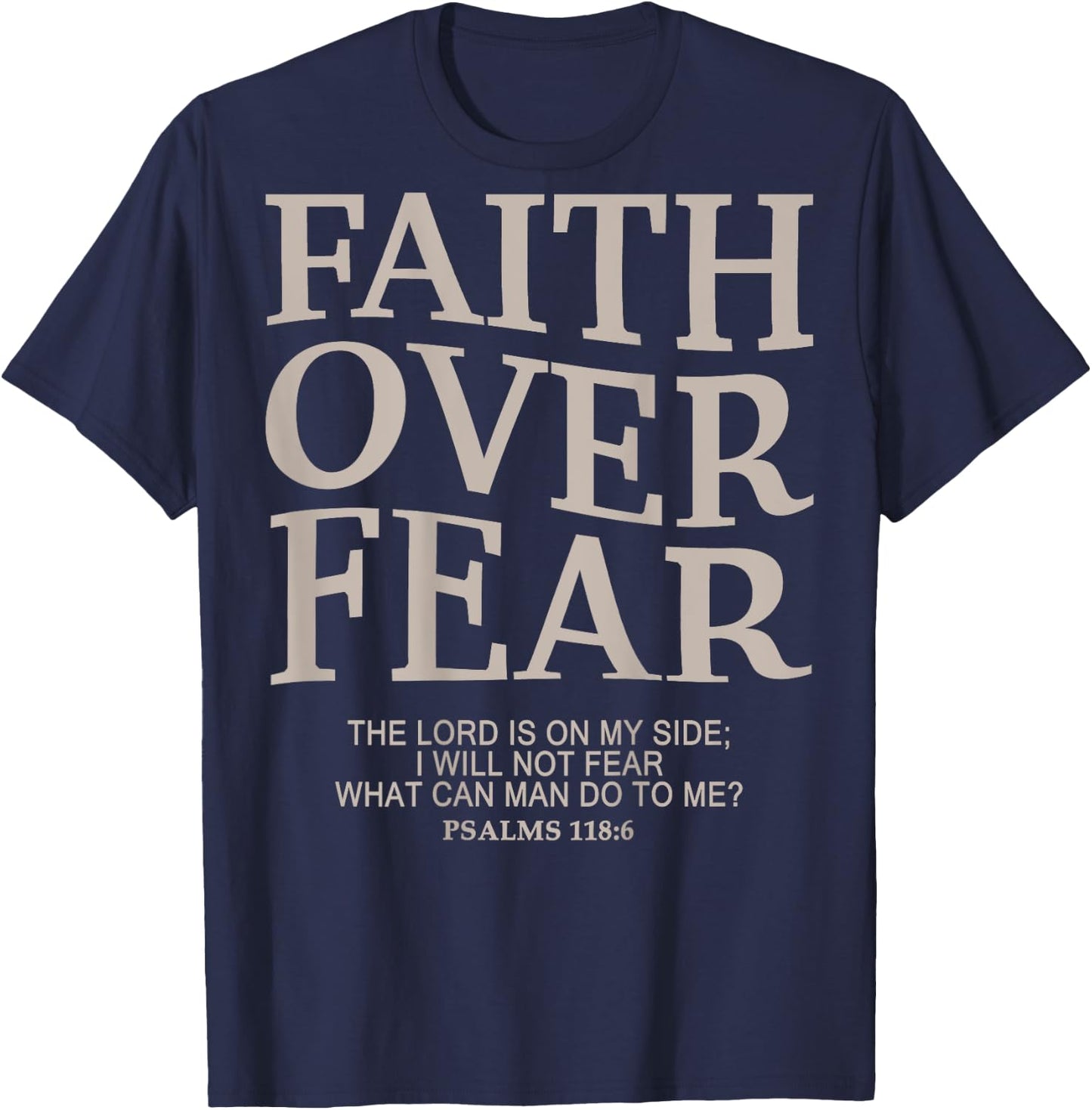 Girl Teen Faith Over Fear Cute Jesus Christian Women Dad Men T-Shirt - T-Shirt | Navy
