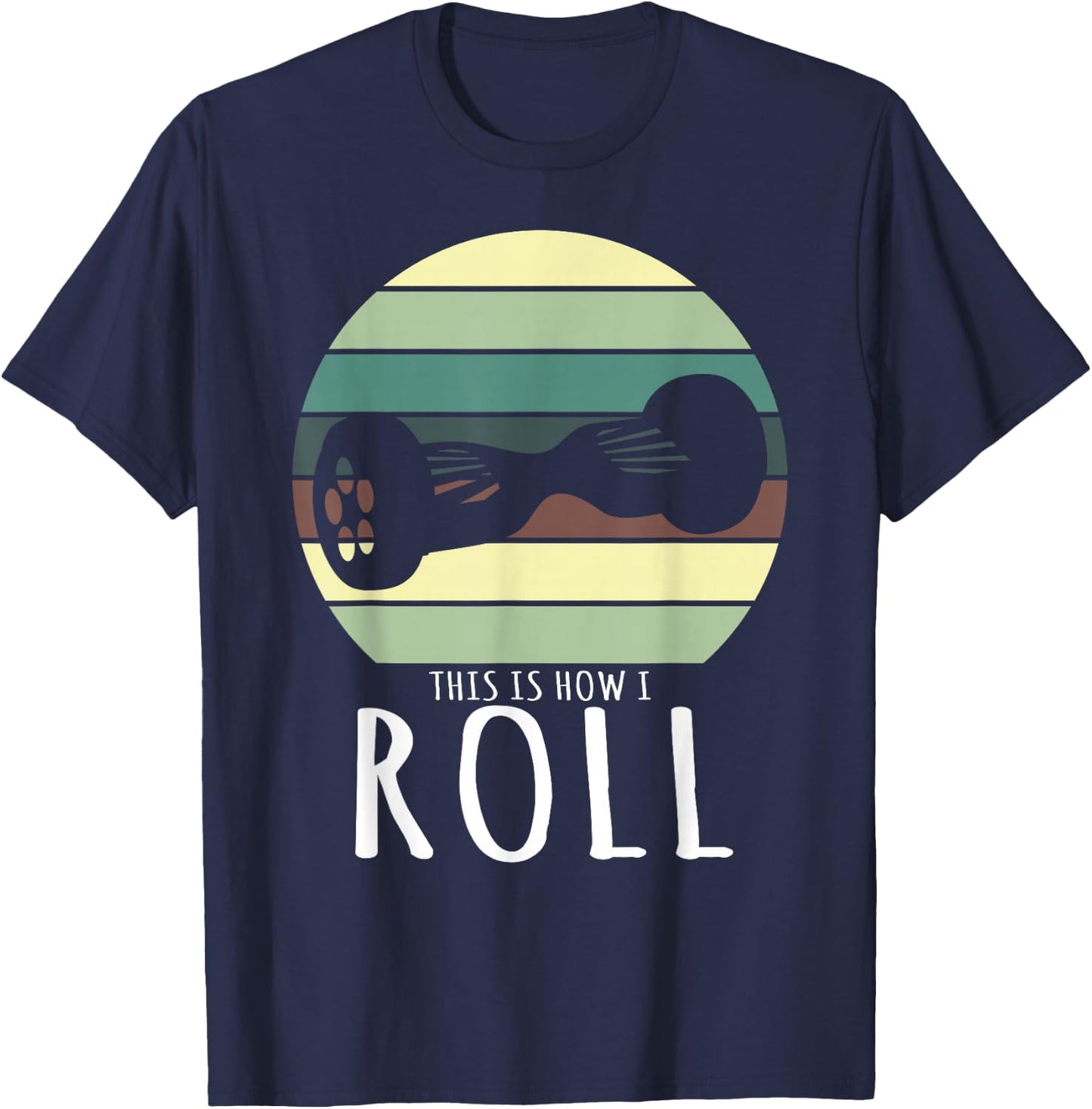 How to Roll Retro Hoverboard Design T-Shirt - T-Shirt | Navy