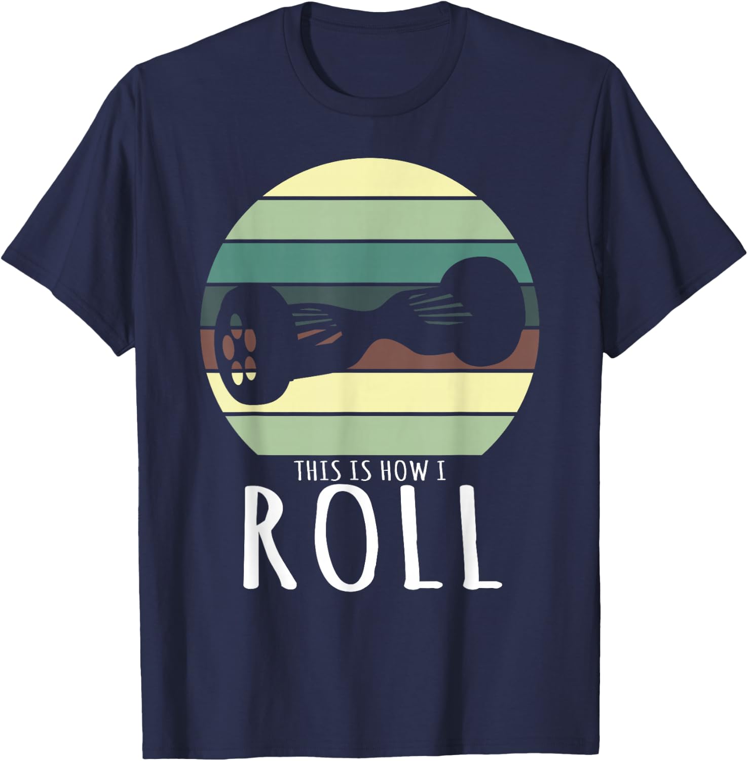 How to Roll Retro Hoverboard Design T-Shirt - T-Shirt | Navy