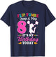 8th Birthday Cheerleading Girl 8 Year Old Cheerleader T-Shirt - T-Shirt | Navy