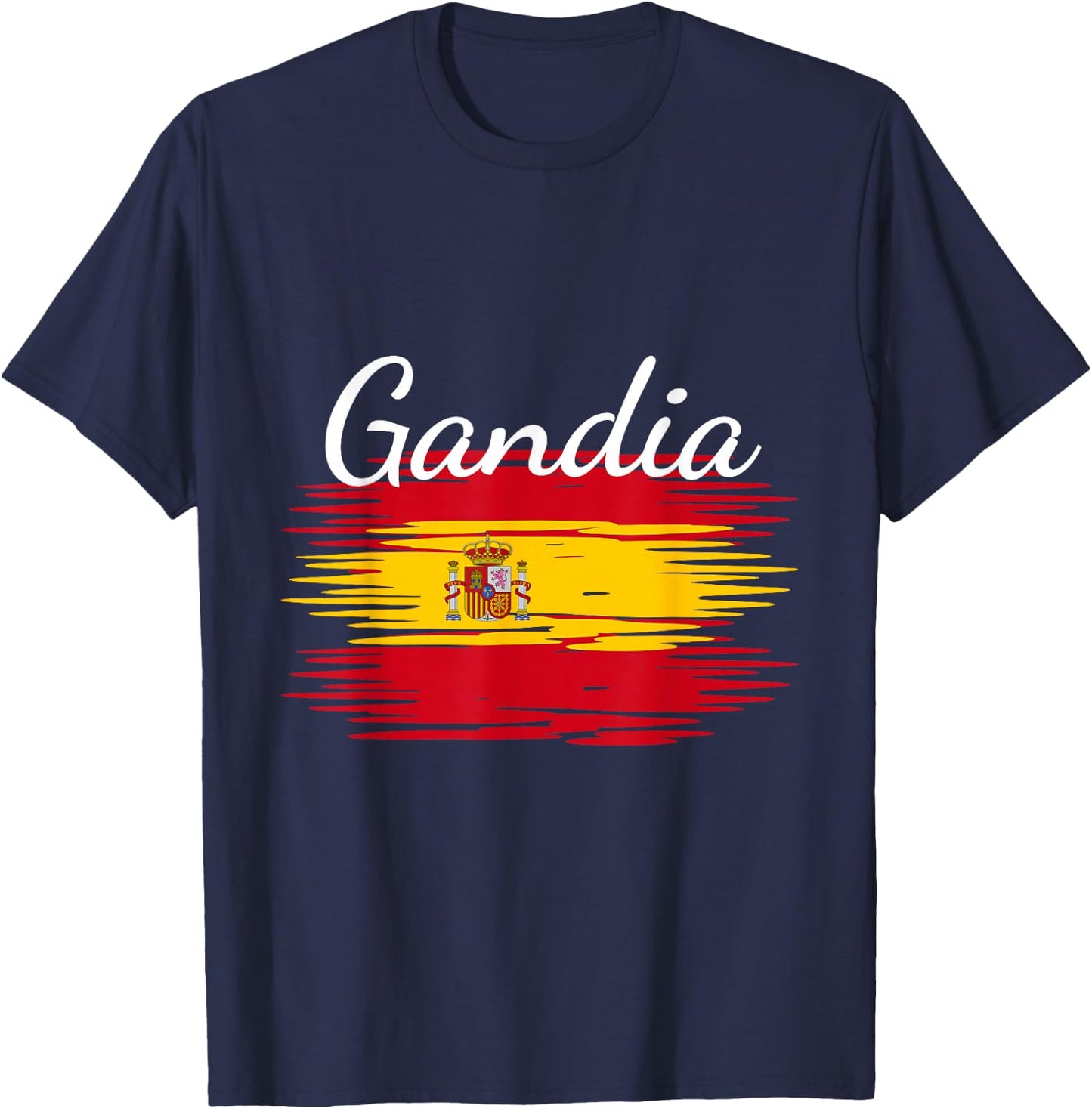 Gandia Spain Flag Espana Espanol Matching Spanish T-Shirt - T-Shirt | Navy