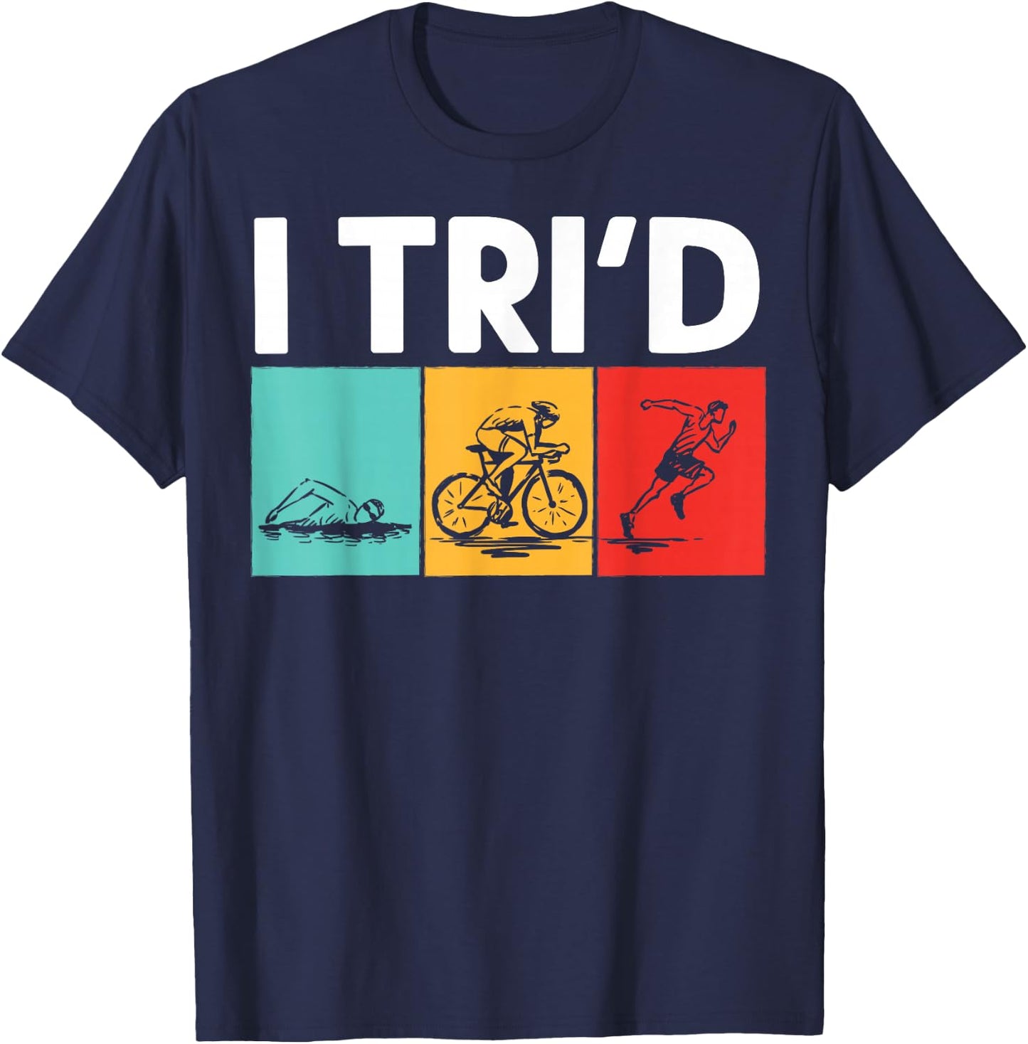 Cool Triathlon Women Swimming Running Swim Bike Run T-Shirt - T-Shirt | Navy