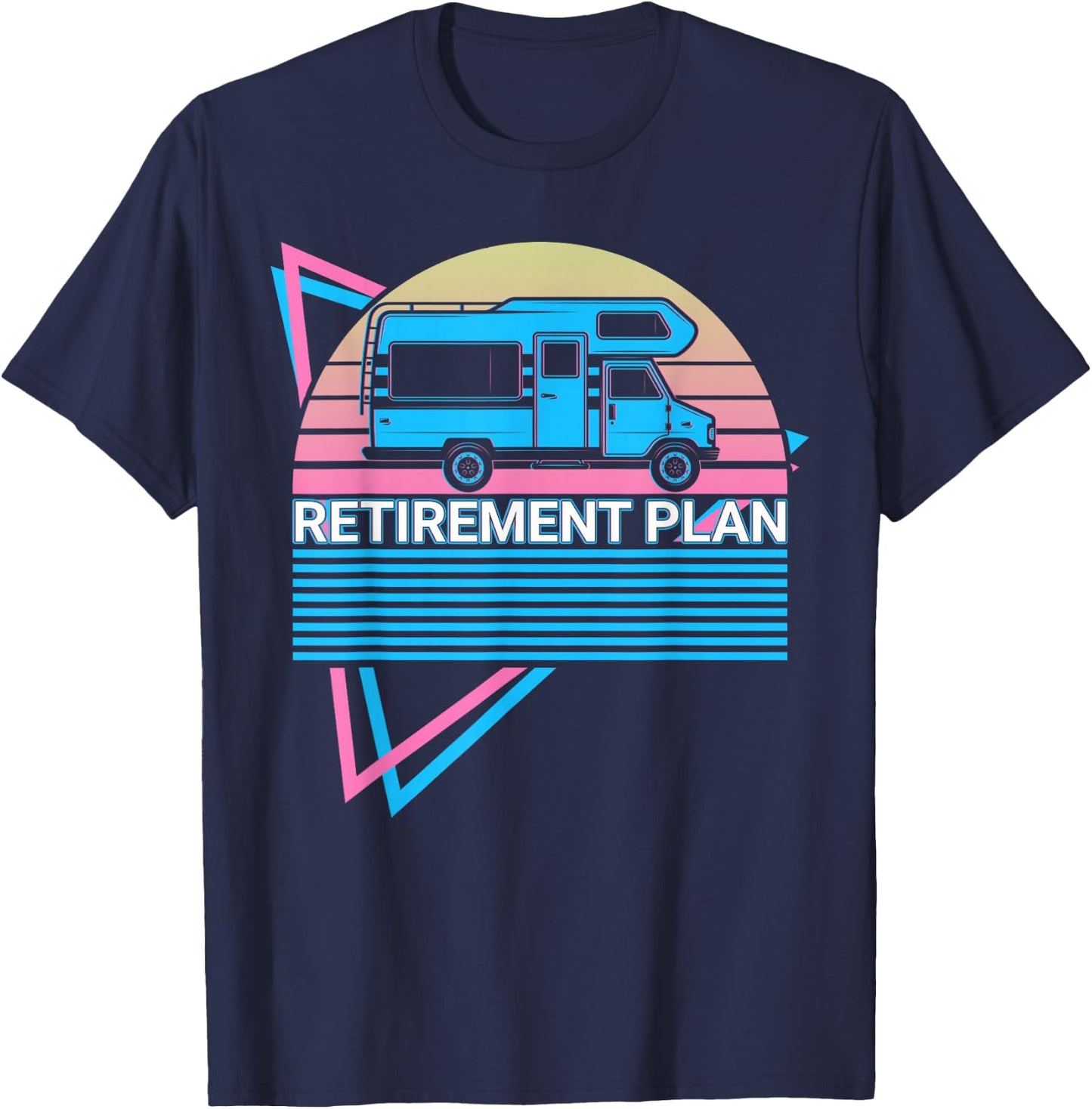RV Camping RV Camping Truck Camping Retro T-Shirt - T-Shirt | Navy