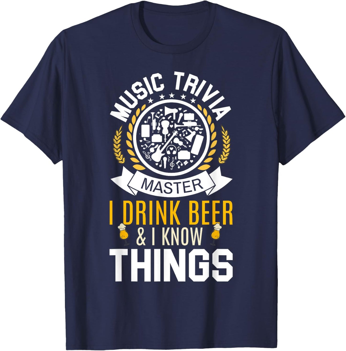 Music Trivia Master Funny Drinking Game Gifts T-Shirt - T-Shirt | Navy