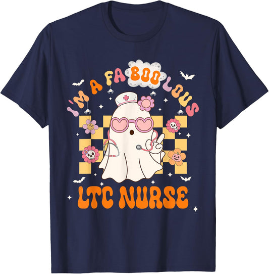 LTC Nurse Halloween Fabulous I'm A Faboolous Nurse T-Shirt - T-Shirt | Navy