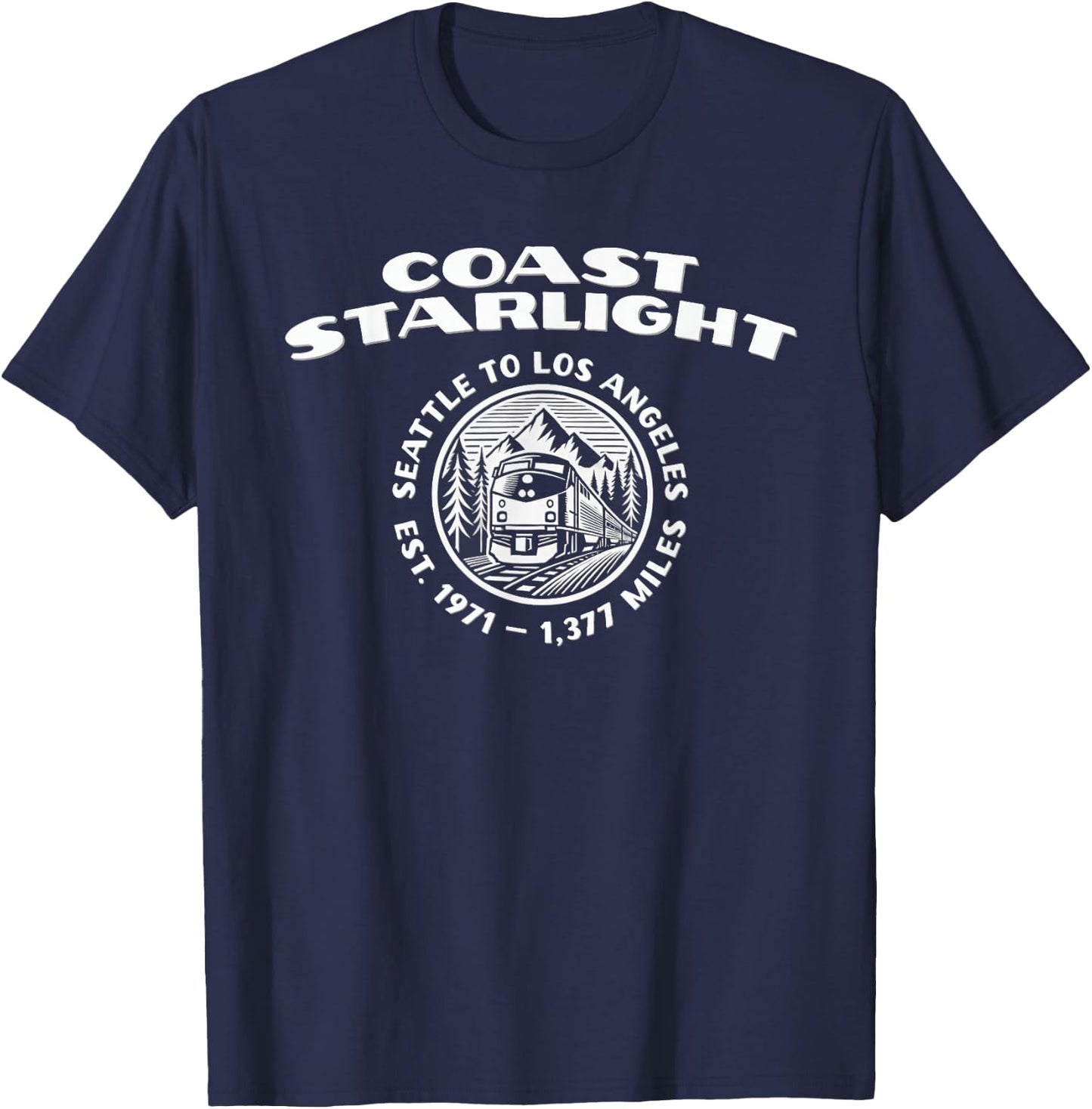 Coast Starlight Rail Train T-Shirt - T-Shirt | Navy