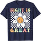 Eight Is Great Cute Groovy 8th Birthday Party Daisy Flower , Small, Black T-Shirt - T-Shirt | Navy