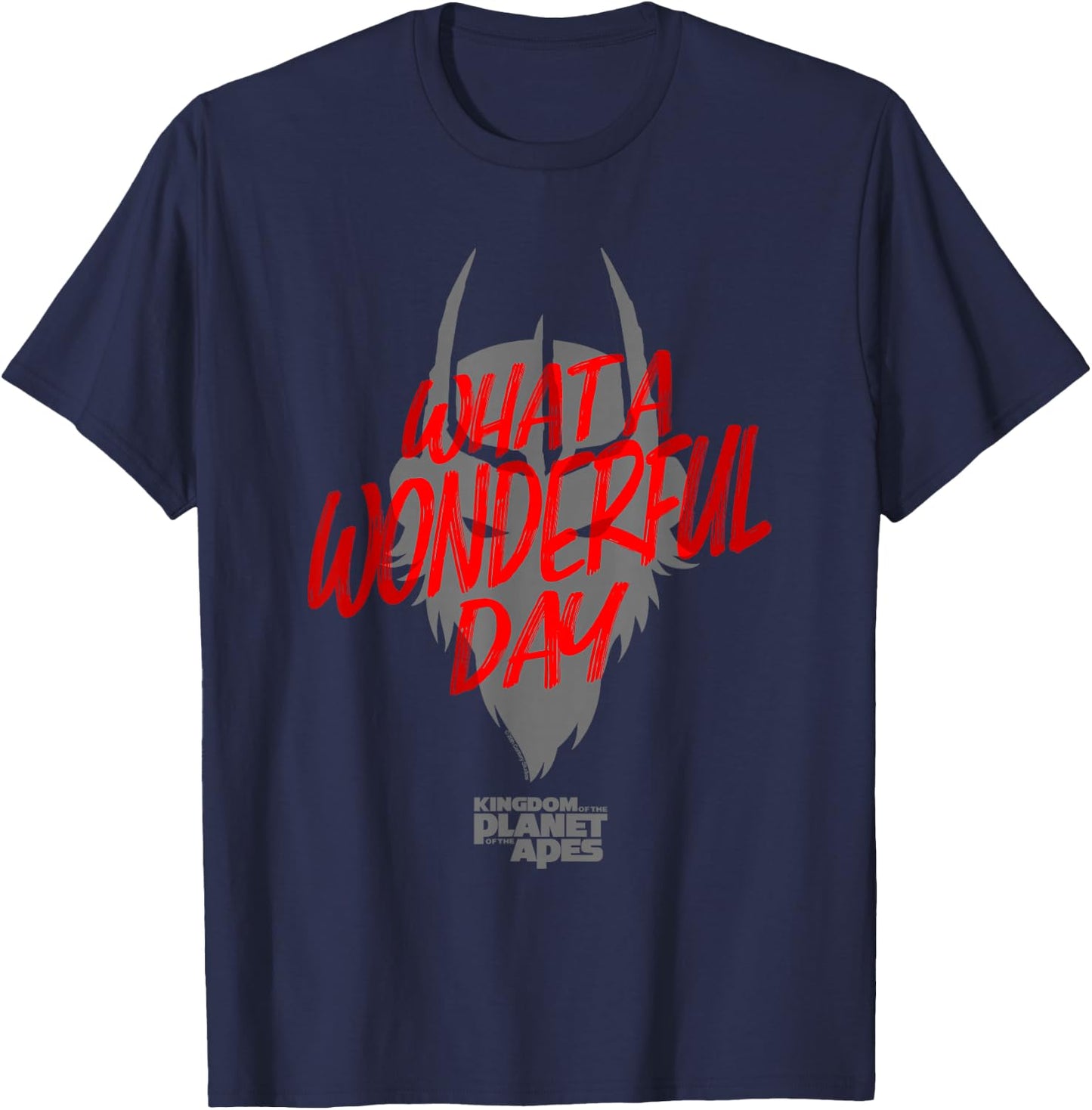 Kingdom of the Planet of the Apes Wonderful Day Red Letter T-Shirt - T-Shirt | Navy