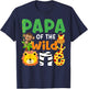 Papa of the Wild One Zoo Theme Bday Safari Jungle Animals T-Shirt - T-Shirt | Navy