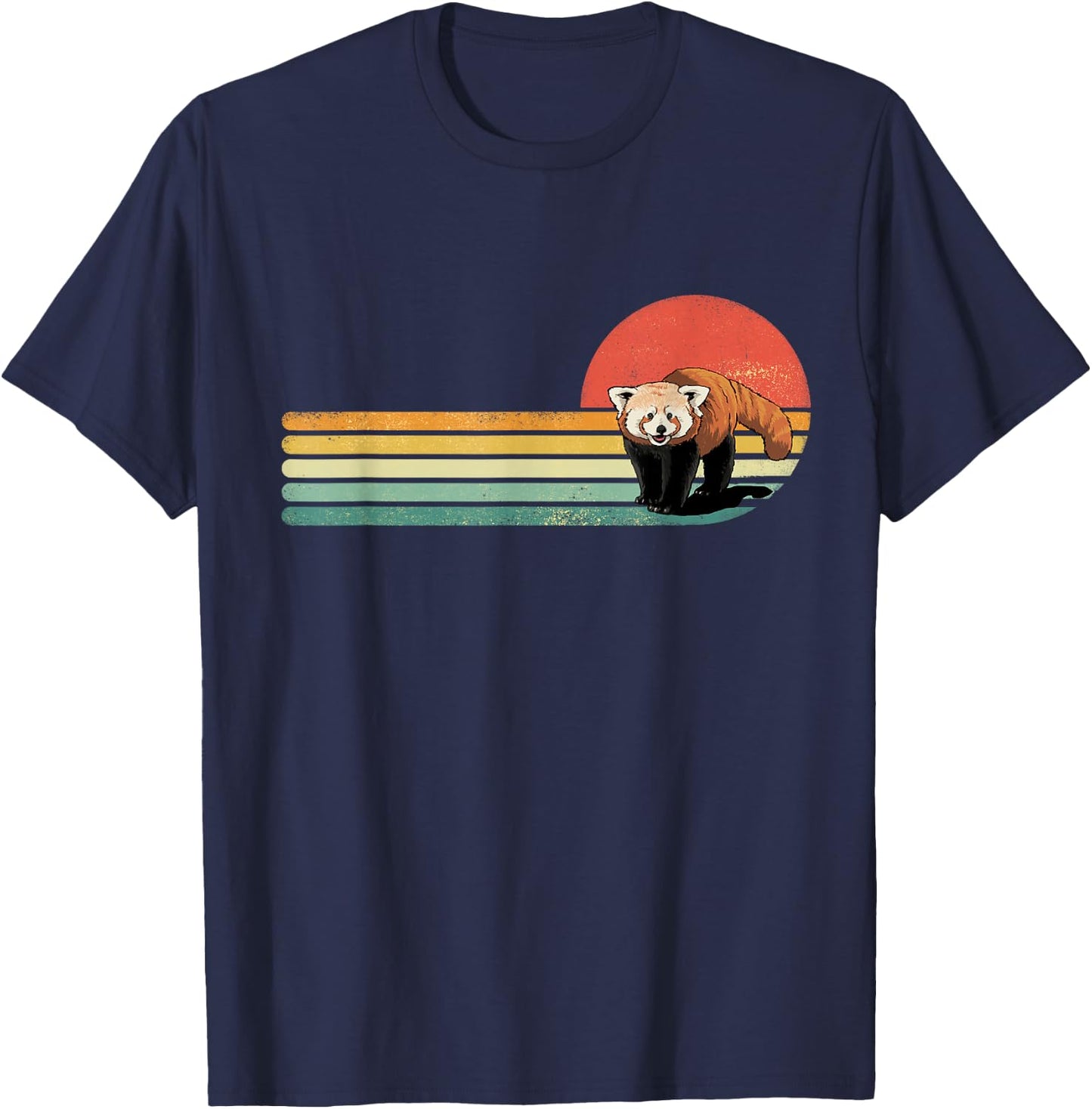 Red Panda Retro Red Panda Zoo Animal Red Panda Lover T-Shirt - T-Shirt | Navy