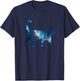 Aesthetic Silhouette Stars Space Galaxy Cat T-Shirt - T-Shirt | Navy