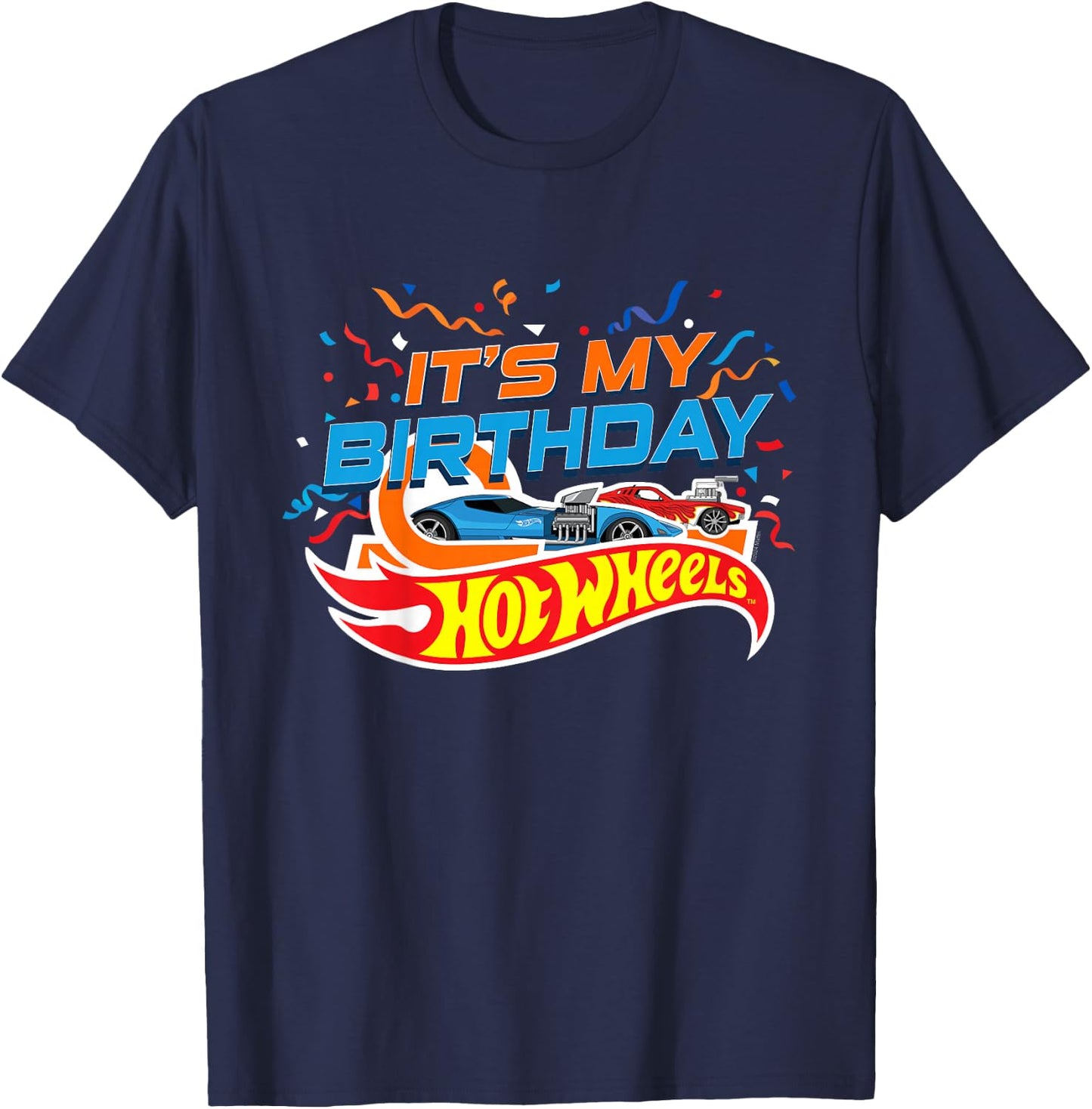 Kids Hot Wheels It's My Birthday Confetti T-Shirt - T-Shirt | Navy