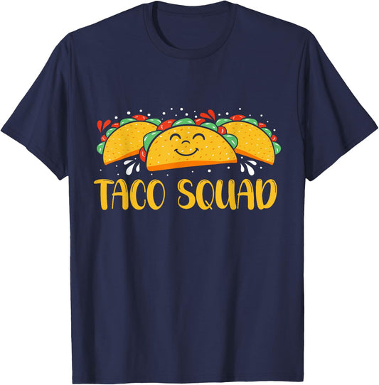 Cool Taco Squad Funny Illustration Men and Women T-Shirt - T-Shirt | Navy