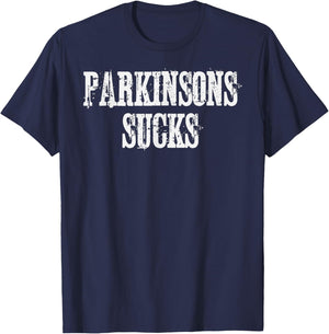 Parkinson's Sucks Shirt Men Support Awareness Gift T-Shirt - T-Shirt | Navy