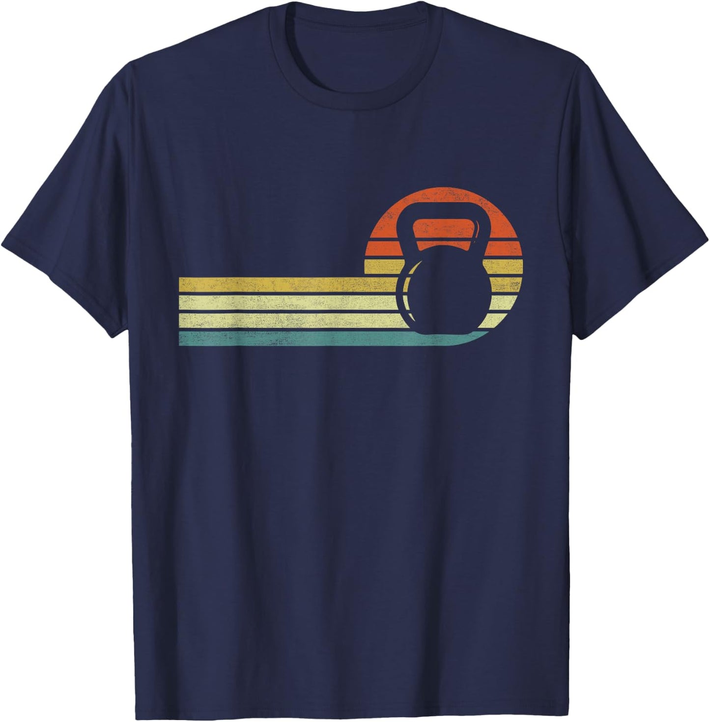 Vintage Kettlebell Workout Strong Gym Fitness T-Shirt - T-Shirt | Navy