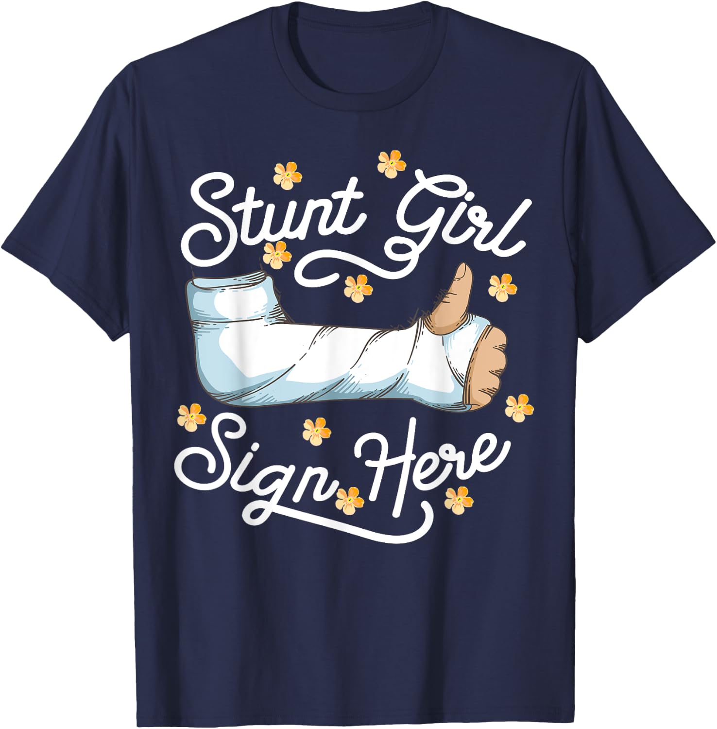 Funny Broken Arm Get Well Gift Girls Kids Bone Fracture T-Shirt - T-Shirt | Navy