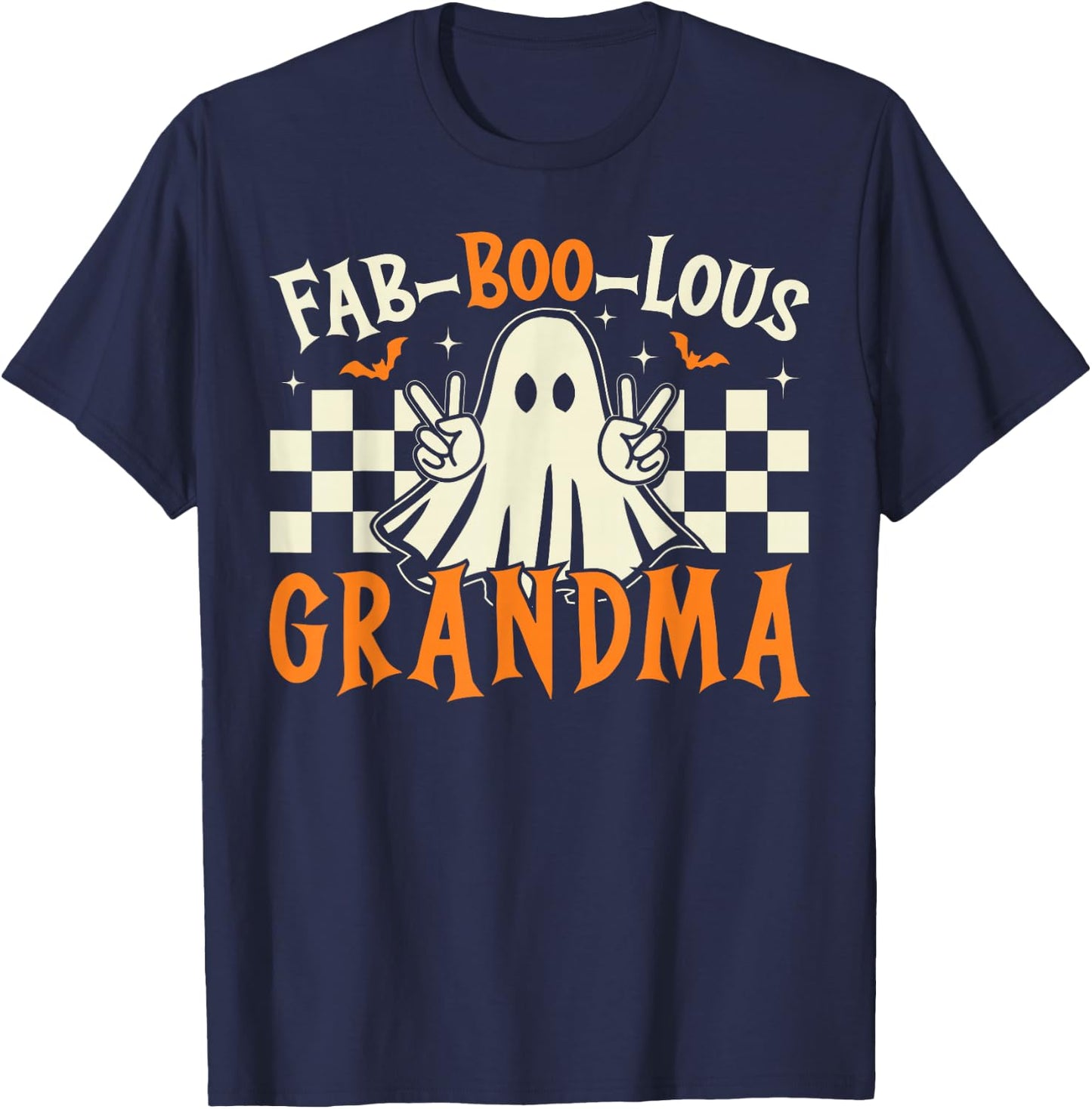 Fab Boo Lous Grandma Ghost Spooky Grandma Halloween Costume T-Shirt - T-Shirt | Navy