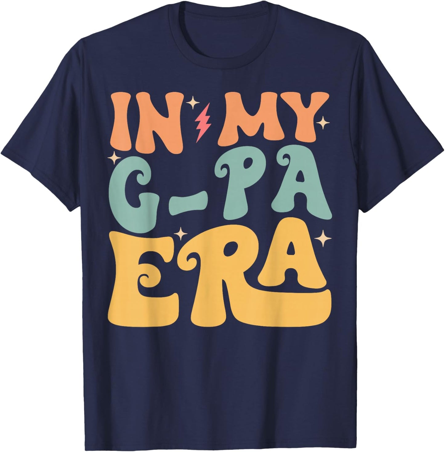 In My G-PA Era Groovy Funny Grandpa Father's Day T-Shirt - T-Shirt | Navy