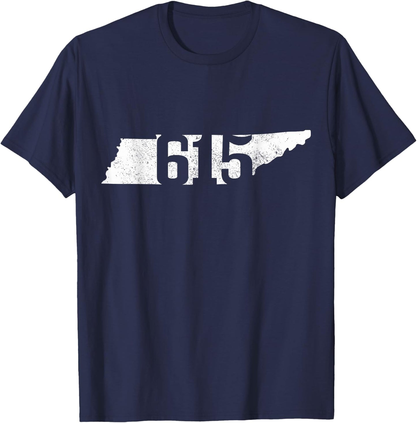 Nashville 615 Area Code Tennessee State Map Pride Music City T-Shirt - T-Shirt | Navy