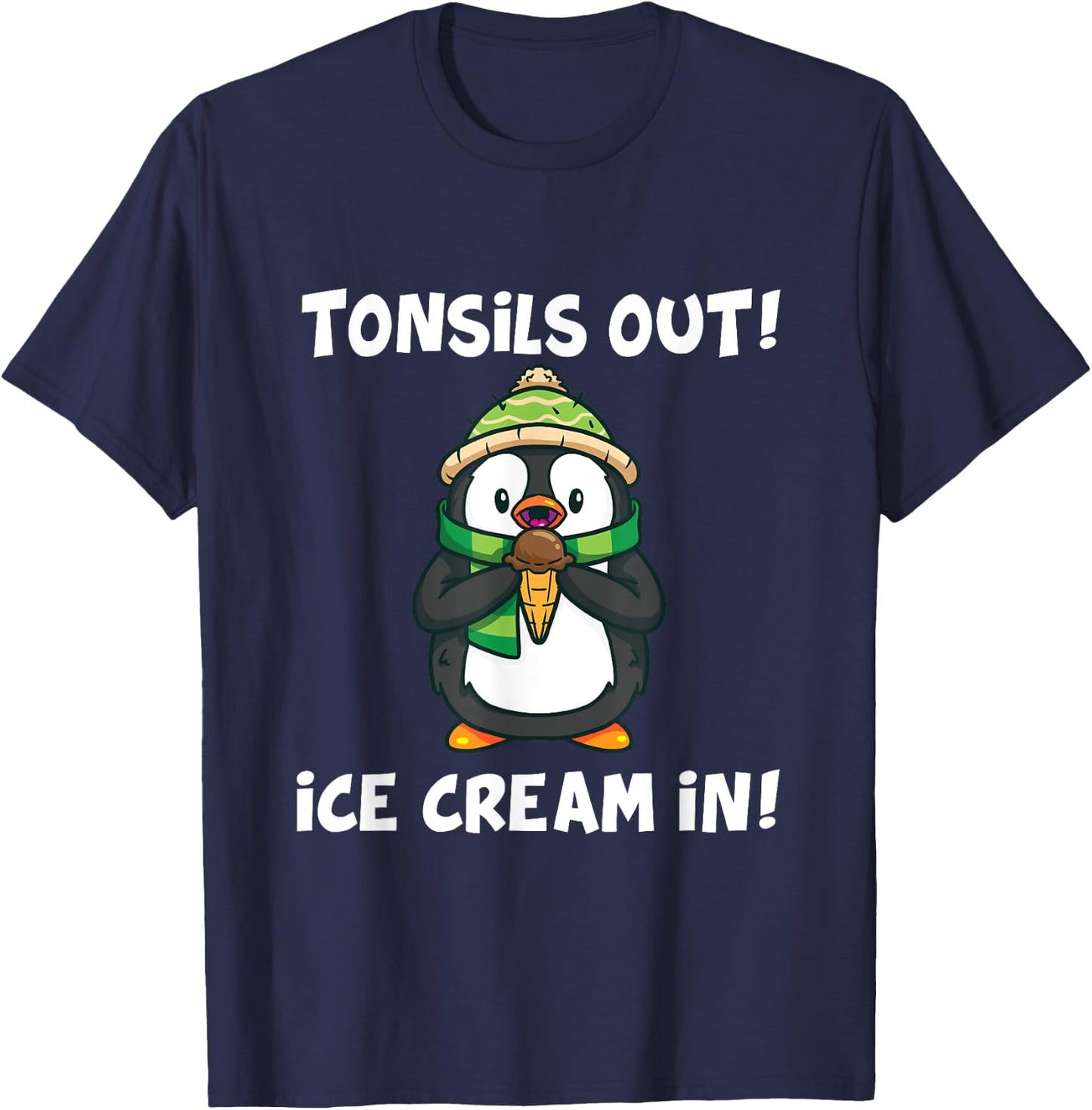 Tonsil Removal Surgery Recovery Gift Penguin T-Shirt - T-Shirt | Navy