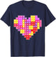 Cute Heart Building Blocks Lover Master Builder Girls Kids T-Shirt - T-Shirt | Navy