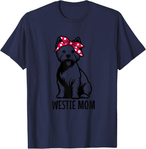 Westie Mom West Highland Terrier Mama Funny Dog Lover T-Shirt - T-Shirt | Navy