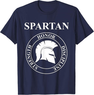 Spartan Warrior Virtues of Sparta T-Shirt - T-Shirt | Navy